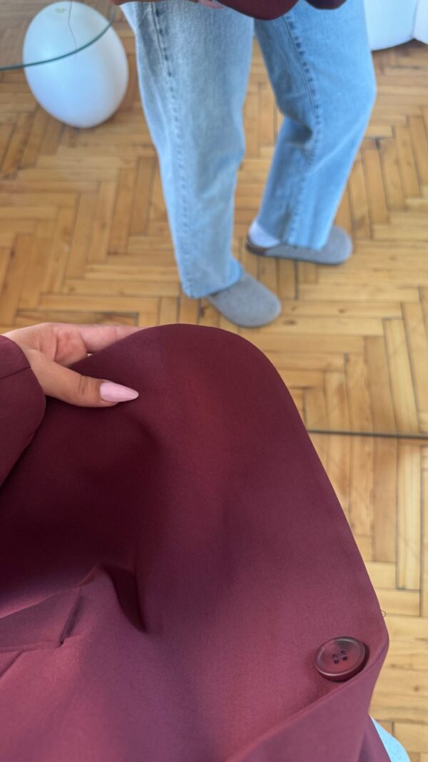 Ferya Burgundy Oversize Blazer