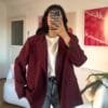 Ferya Burgundy Oversize Blazer