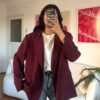 Ferya Burgundy Oversize Blazer