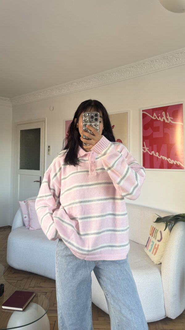 Lindy Baby Pink Striped Sweater