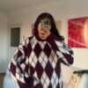 Remy Baklava Burgundy/White Sweater