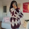Remy Baklava Burgundy/White Sweater