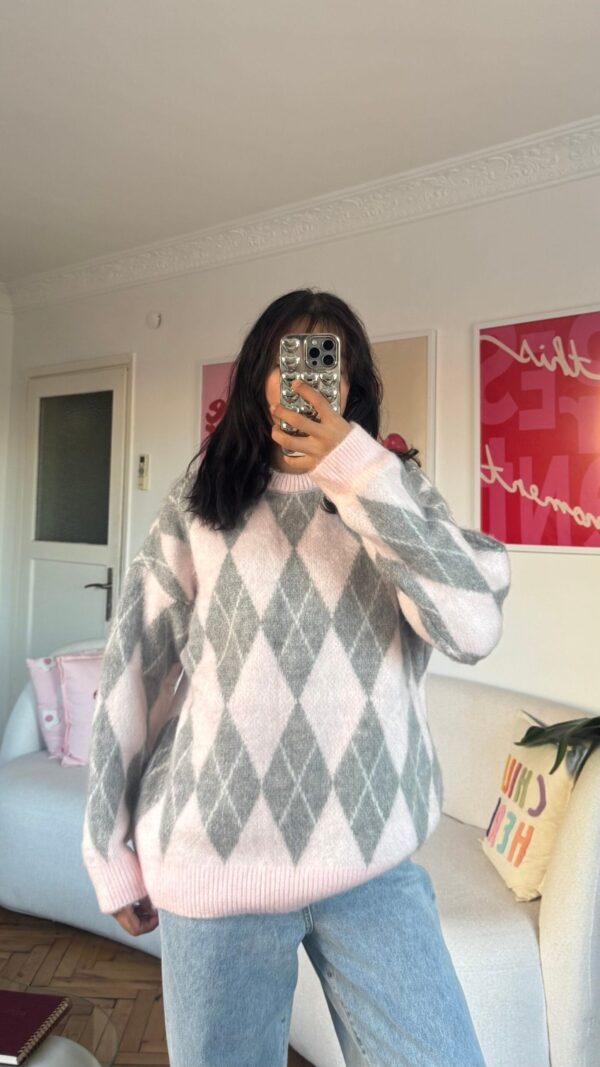 Remy Baklava Baby Pink/Grey Sweater