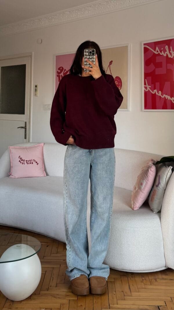 Sandy Burgundy Sweater