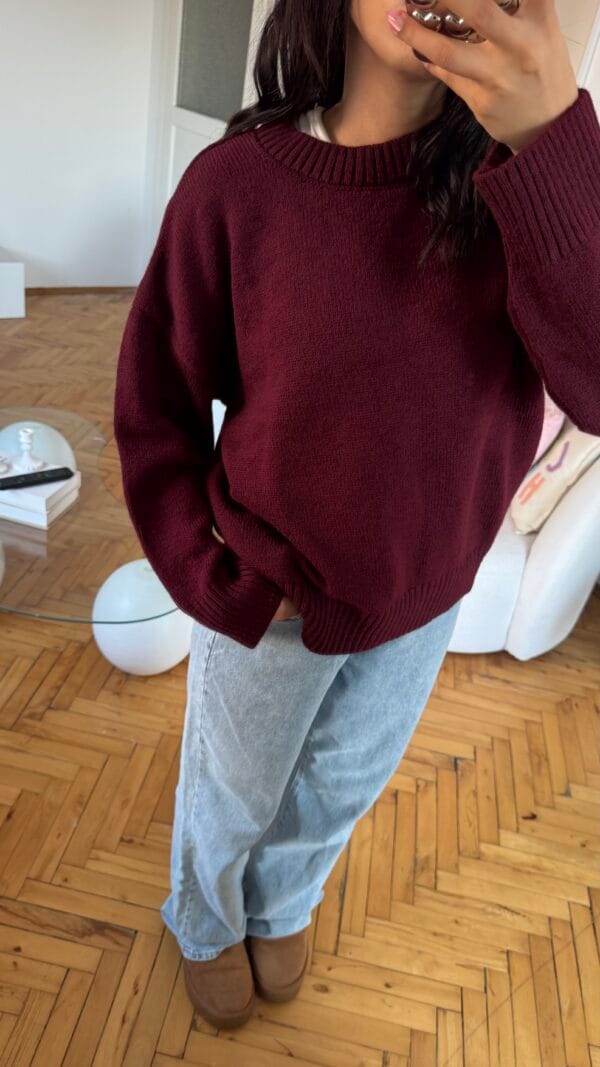 Sandy Burgundy Sweater