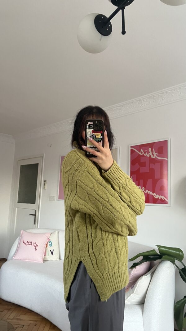 Snoozy Green Turtle Neck Sweater