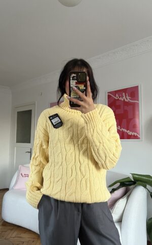 Snoozy Yellow Turtle Neck Sweater