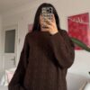 Barox Dark Brown Oversize Sweater