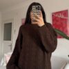 Barox Dark Brown Oversize Sweater