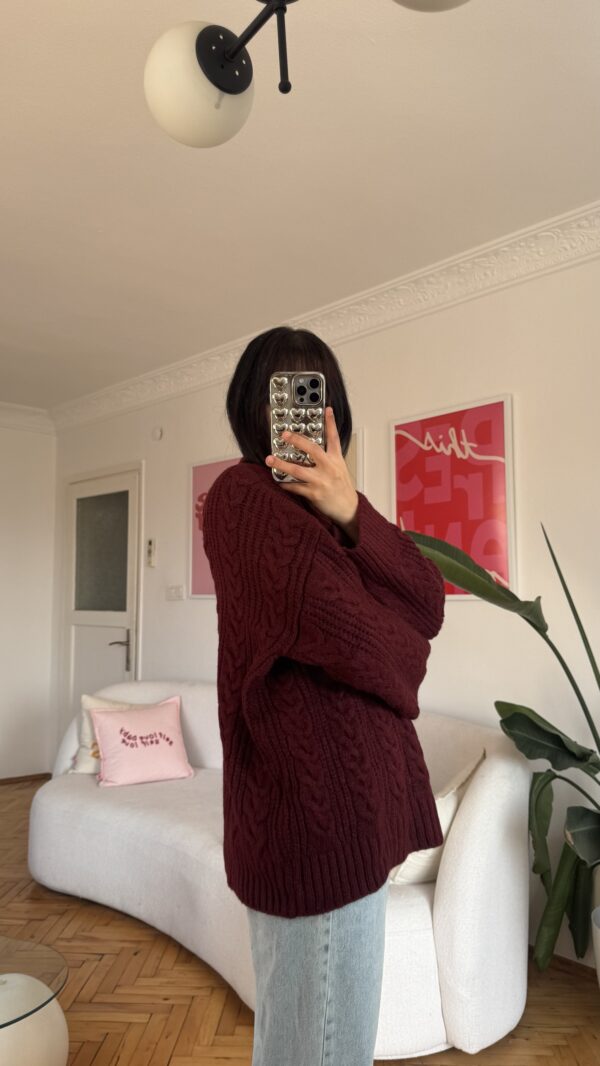 Barox Burgundy Oversize Sweater
