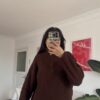 Ebru Dark Brown Unisex Zipped Sweater