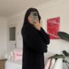 Ebru Black Unisex Zipped Sweater