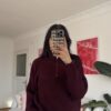 Ebru Burgundy Unisex Zipped Sweater