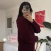 Ebru Burgundy Unisex Zipped Sweater