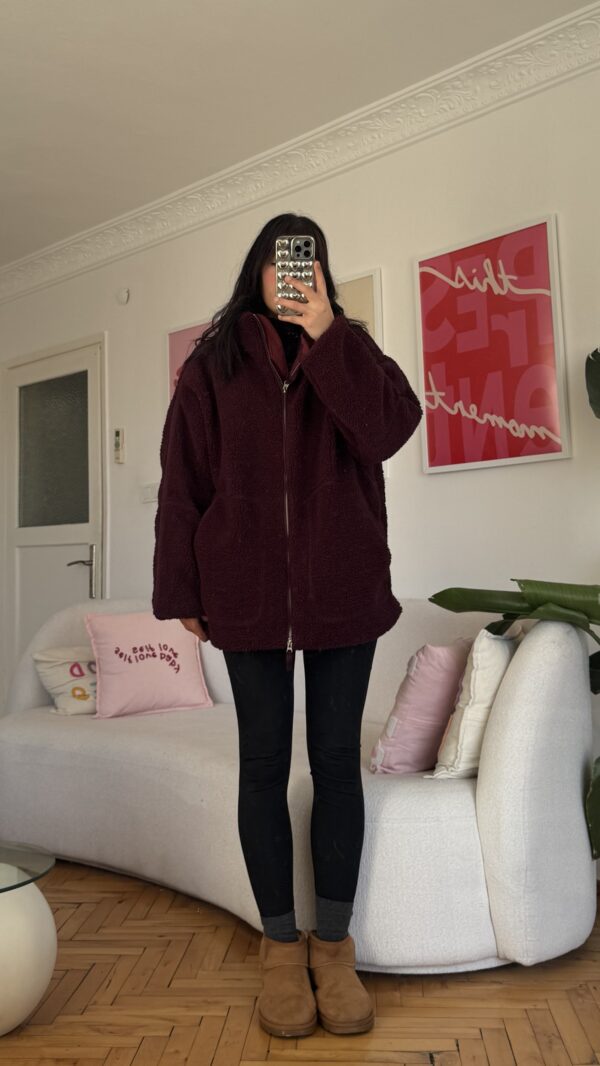Pinterest Teddy Burgundy Jacket