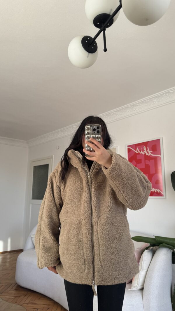 Pinterest Beige Teddy Oversize Jacket