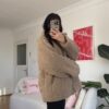 Pinterest Beige Teddy Oversize Jacket