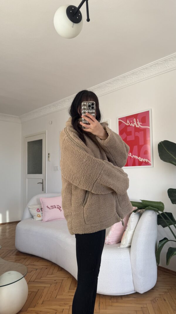Pinterest Beige Teddy Oversize Jacket