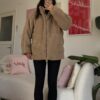 Pinterest Beige Teddy Oversize Jacket
