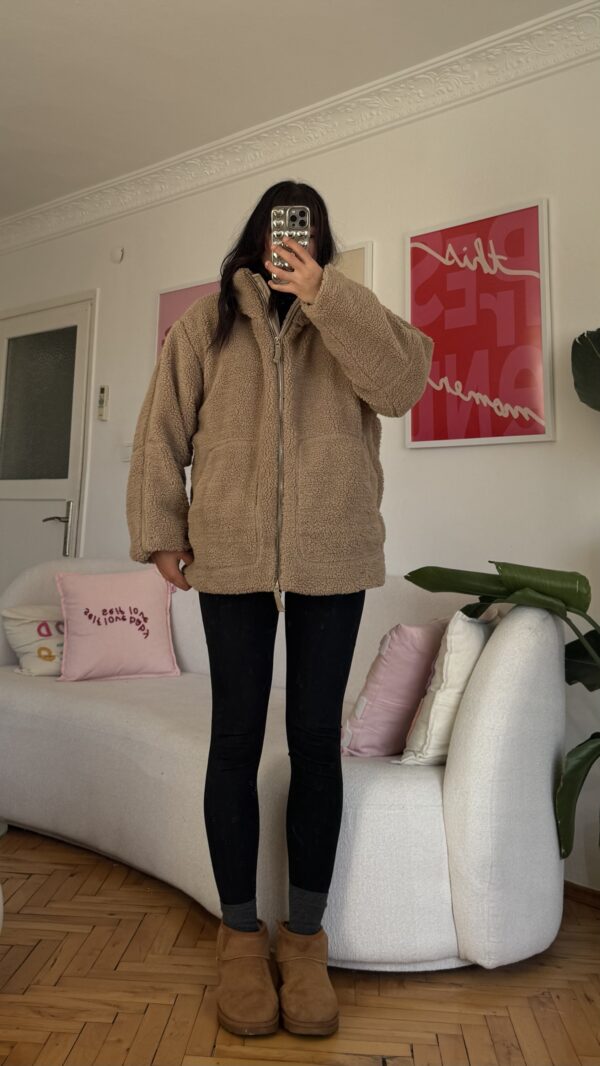 Pinterest Beige Teddy Oversize Jacket