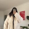 Pinterest Teddy Creamy Oversize Jacket