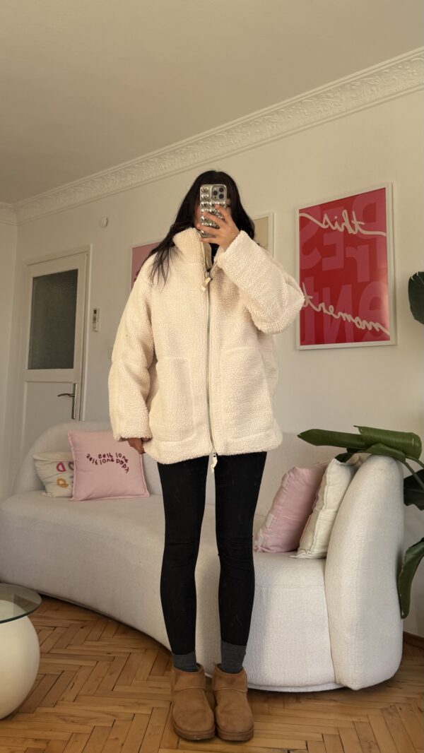 Pinterest Teddy Creamy Oversize Jacket