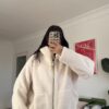 Pinterest Teddy Creamy Oversize Jacket