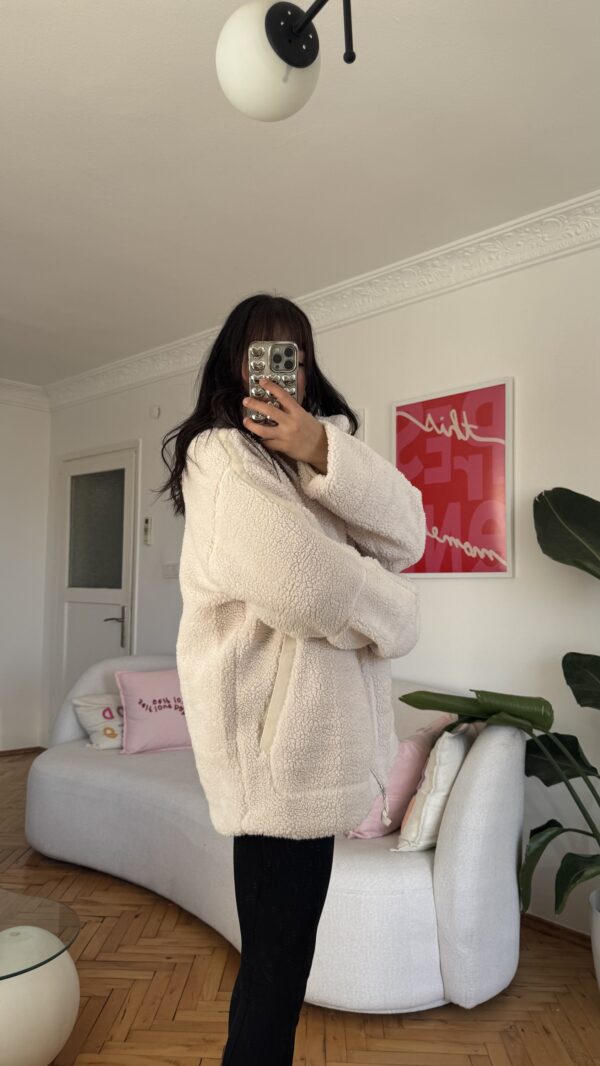 Pinterest Teddy Creamy Oversize Jacket