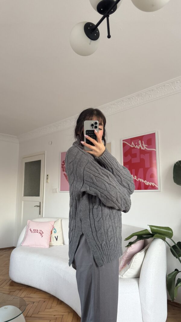 Snoozy Dark Grey Turtle Neck Sweater