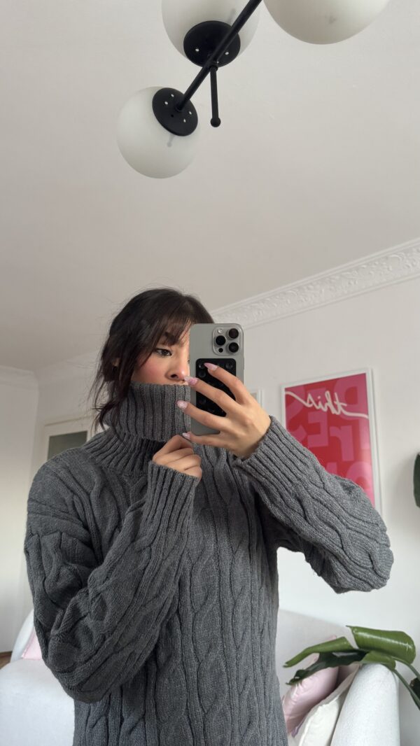 Snoozy Dark Grey Turtle Neck Sweater