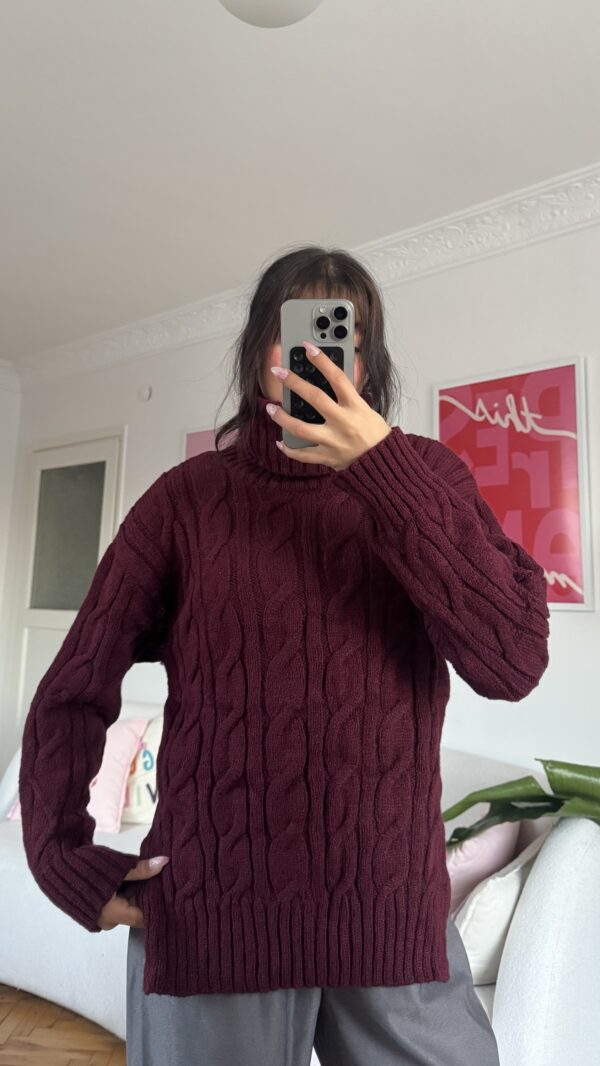 Snoozy Burgundy Turtle Neck Sweater