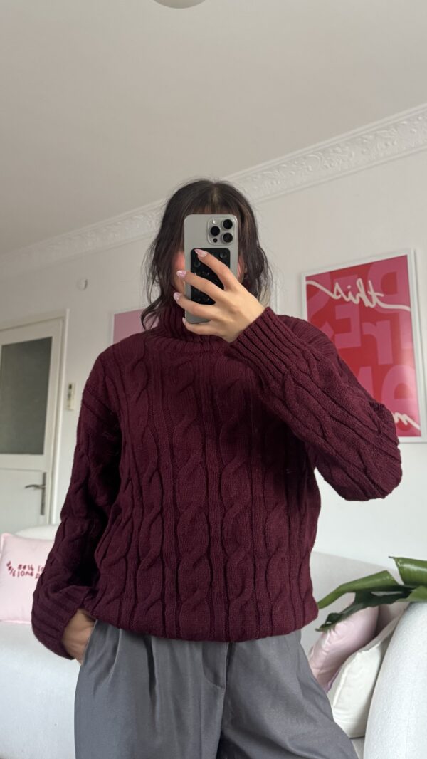 Snoozy Burgundy Turtle Neck Sweater