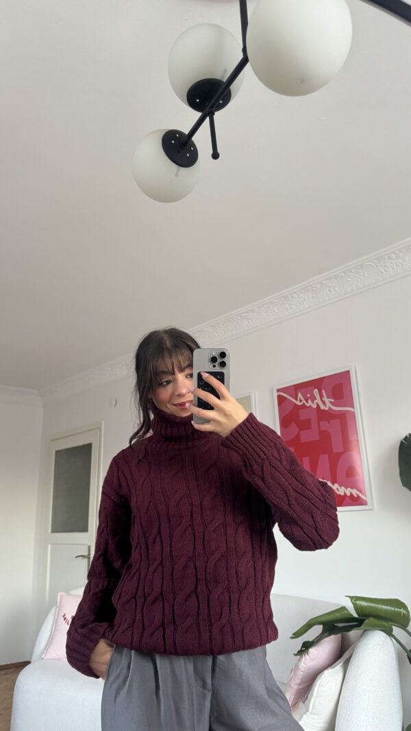 Snoozy Burgundy Turtle Neck Sweater
