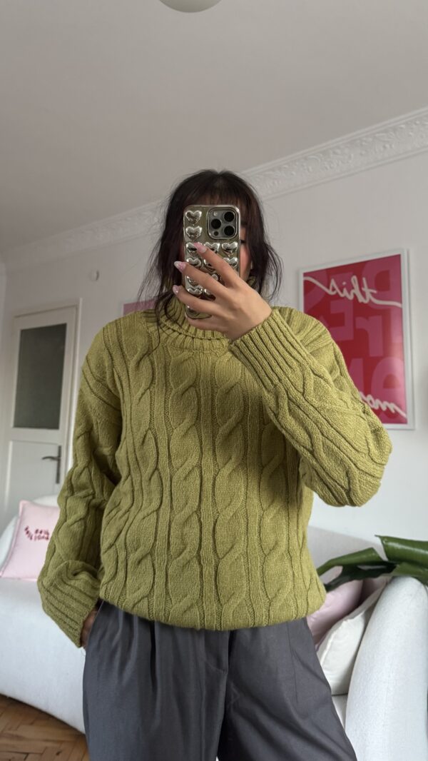 Snoozy Green Turtle Neck Sweater