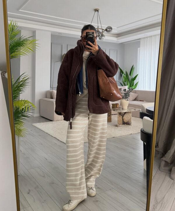 Pinterest Teddy Dark Brown Oversize Jacket