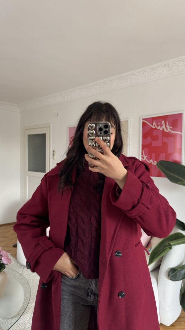 Stella Burgundy Coat Premuim Quality