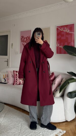 Stella Burgundy Coat Premuim Quality