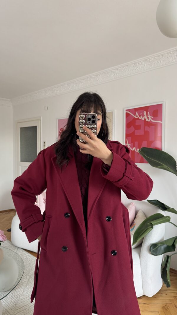 Stella Burgundy Coat Premuim Quality