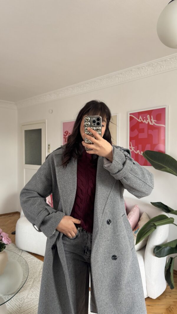 Stella Light Grey Coat Premuim Quality