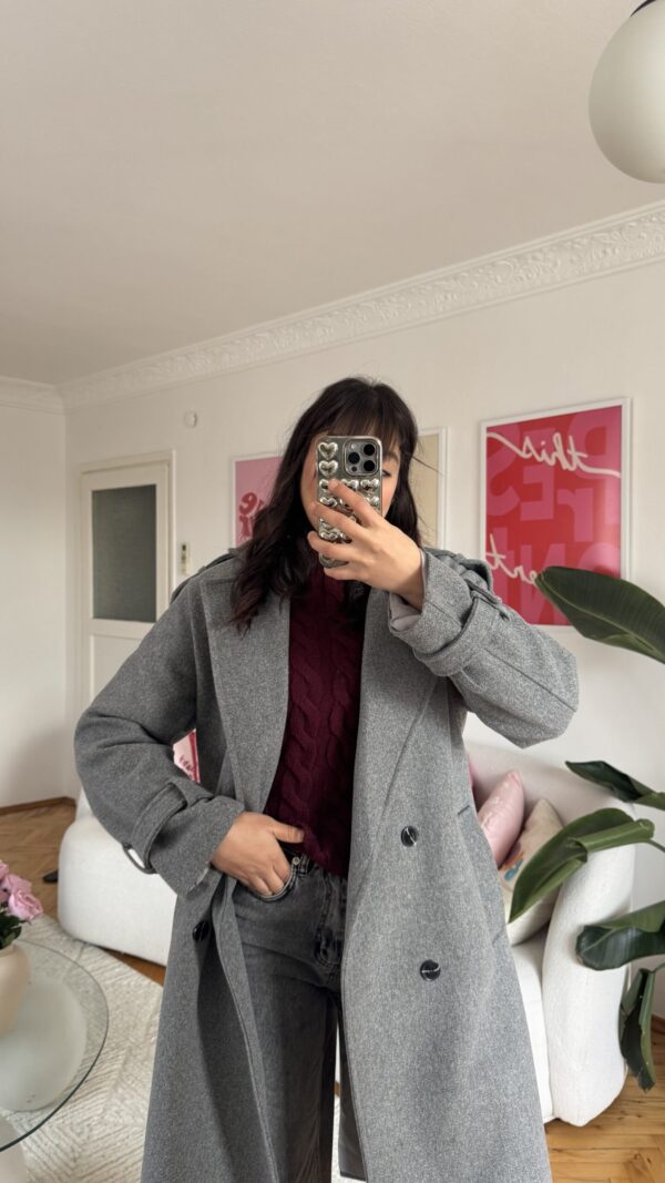 Stella Light Grey Coat Premuim Quality