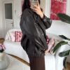 Megan Dark Brown Biker Leather Jacket