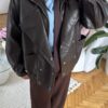 Megan Dark Brown Biker Leather Jacket