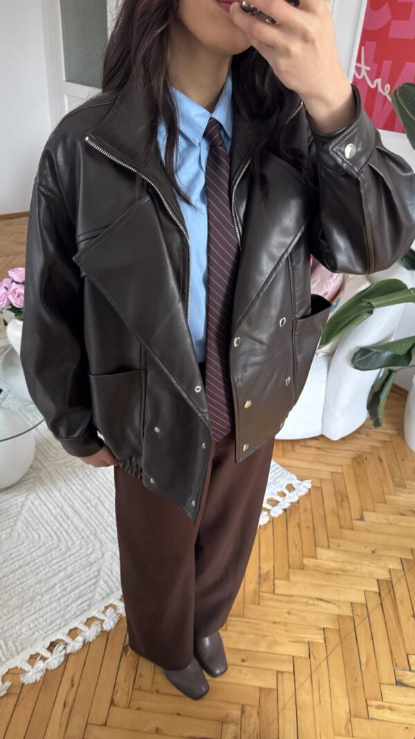 Megan Dark Brown Biker Leather Jacket