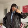 Megan Dark Brown Biker Leather Jacket