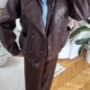 Megan Burgundy Biker Leather Jacket