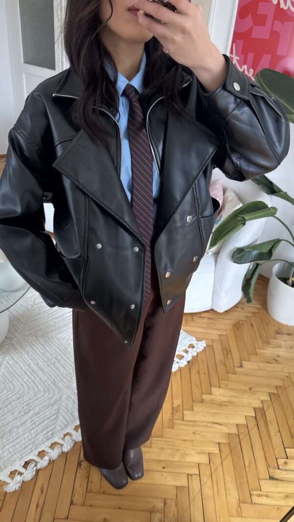 Megan Black Biker Leather Jacket