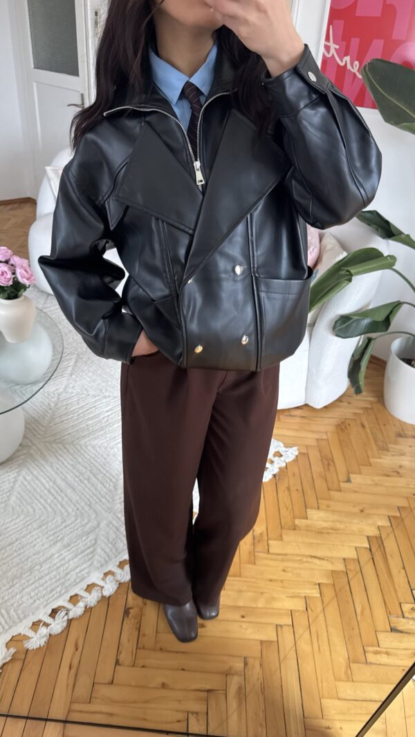 Megan Black Biker Leather Jacket