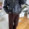 Megan Black Biker Leather Jacket