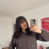 Serene Oversize Striped Dark Brown Shirt