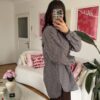 Serene Gingham Oversize Dark Brown Shirt